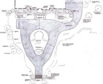 Circular driveway plan with parking