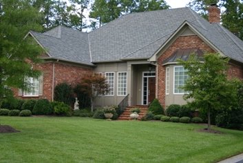 Front Yard with statuary