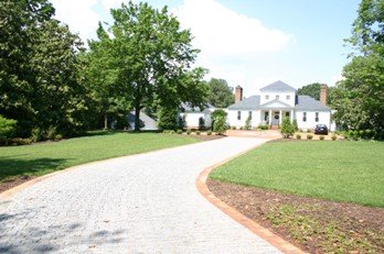 Parking Court yard of Brick and Cobblestone