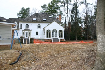 New pool and garage not yet landscaped