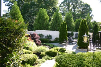 Garden Wall of White Brick